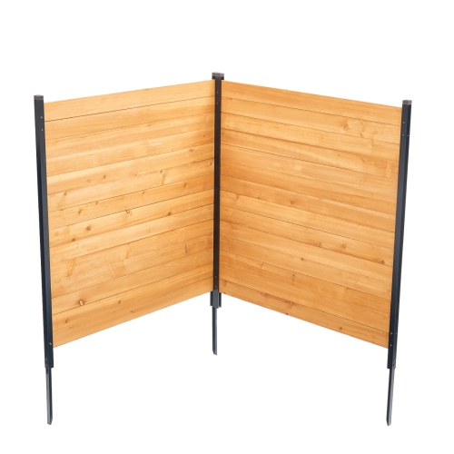 VEVOR 38" W x 42" L Wood Privacy Fence, 2 Panel Solid Air Conditioner Fence Screen, Pool Equipment Enclosure with Metal Stakes, Easy DIY