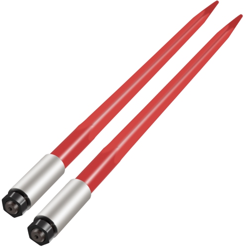VEVOR 39" Pair Hay Spear, Bale Spear 3000 lbs Capacity, Bale Spike Quick Attach Square Hay Bale Spears 1 3/4", Red Coated Bale Forks, Bale Hay Spike