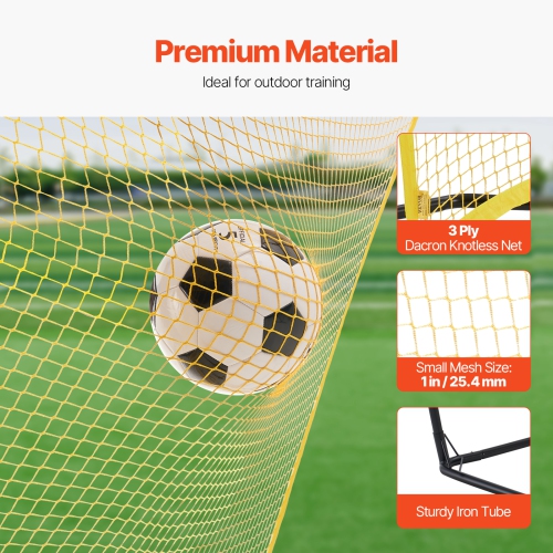 VEVOR 7x7FT Soccer Rebounder, Portable Soccer Trainer, Iron & Polyester Soccer Practice Equipment, Sports Football Rebounder Wall with Portable Bag,