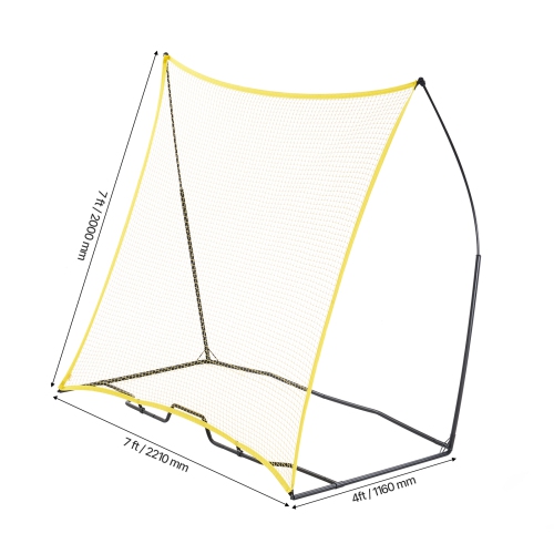 VEVOR 7x7FT Soccer Rebounder, Portable Soccer Trainer, Iron & Polyester Soccer Practice Equipment, Sports Football Rebounder Wall with Portable Bag,