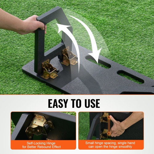 VEVOR 32"X12" Soccer Rebounder Board, Portable Soccer Wall with 2 Angles Rebound, Foldable HDPE Kickback Rebound Board, Soccer Training Equipment for