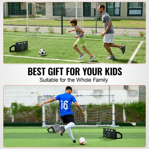 VEVOR 32"X12" Soccer Rebounder Board, Portable Soccer Wall with 2 Angles Rebound, Foldable HDPE Kickback Rebound Board, Soccer Training Equipment for