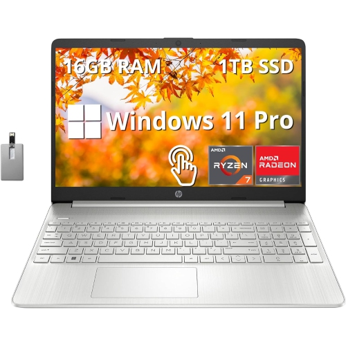 HP  - 15.6" Fhd Touchscreen Laptop, Amd Ryzen 7 5700U Processor, 1Tb SSD, 16GB Ram, Amd Radeon Graphics, Full-Size Keyboard, HD Webcam, Win 11 Pro