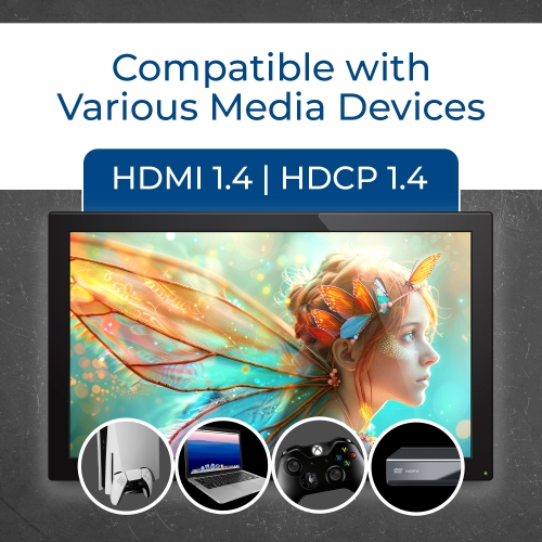 OREI 1080p 1x4 HDMI™ Extender Splitter - 230ft (cat6) HD14-EX132-K