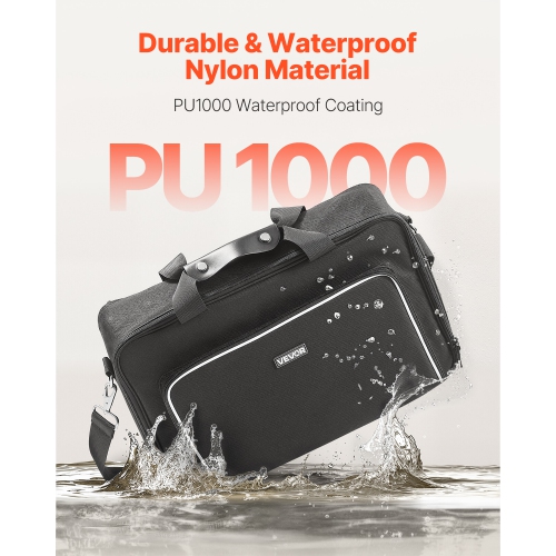 VEVOR PS5 Carrying Case, Travel Bag for Playstation 5 & PS5 Slim Waterproof Nylon, Soft Interior Lining & Padded Dividers for Extra Protection,