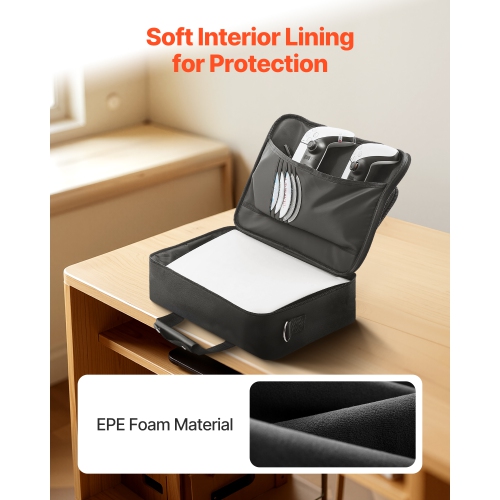 VEVOR PS5 Carrying Case, Travel Bag for Playstation 5 & PS5 Slim Waterproof Nylon, Soft Interior Lining & Padded Dividers for Extra Protection,