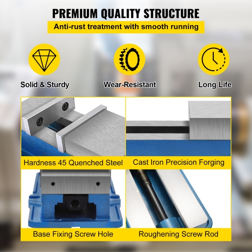 VEVOR 6'' ACCU Lock Vise for Precision, Milling Vice with 6 Inch Jaw for Drill Press, Milling & Drilling Bench Clamp Vice