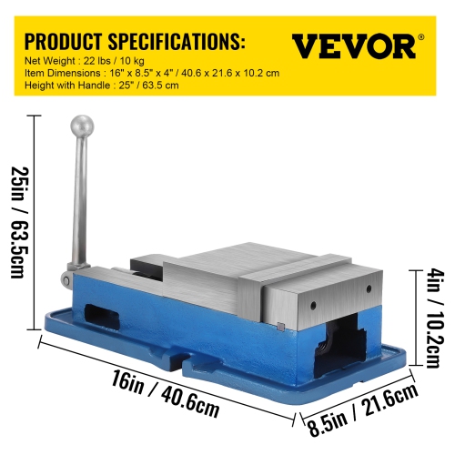 VEVOR 6'' ACCU Lock Vise for Precision, Milling Vice with 6 Inch Jaw for Drill Press, Milling & Drilling Bench Clamp Vice