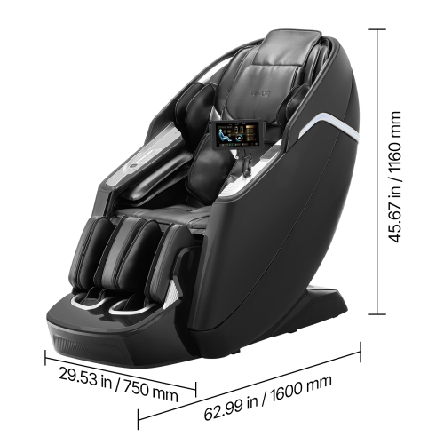 VEVOR Dual-Core 4D+3D Full Body Massage Chair, with Extended SL Track, Deep Yoga Stretch, Electric Extendable Footrest, TFT, AI Voice Control, Heat,