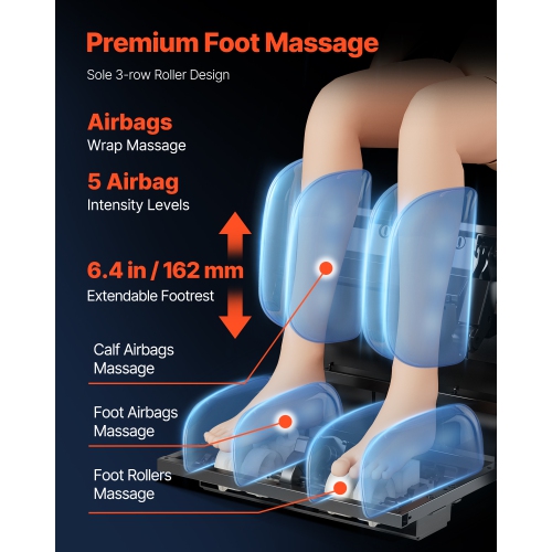 VEVOR Massage Chair, 4D Full Body Zero Gravity Recliner with SL Track, Yoga Stretch, AI Voice Control, Heat, Foot Roller, Retractable Pedal, 36