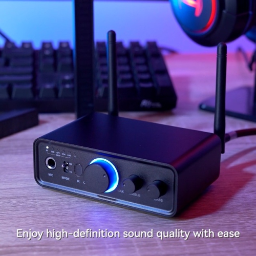 Bluetooth 5.3 Audio Receiver Transmitter, HiFi Wireless Low Latency Audio Adapter, Support USB, RCA, AUX, DAC, Coaxial, Optical Input/Output