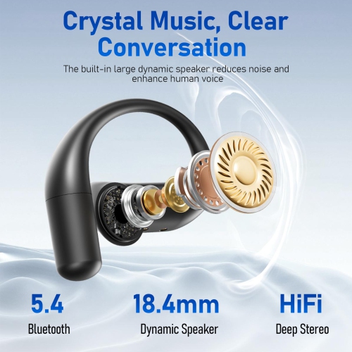 Wireless AI Smart Translation Headset, Ear-Hanging Sports Call Bluetooth Headset Suitable for Business, Fitness, Running