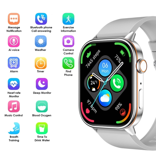 Smart Bluetooth Call Watch, Portable Waterproof Sports Watch with Heart Rate Monitoring Suitable for Running, Traveling