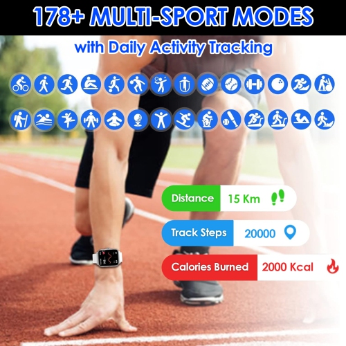 Smart Bluetooth Call Watch, Portable Waterproof Sports Watch with Heart Rate Monitoring Suitable for Running, Traveling