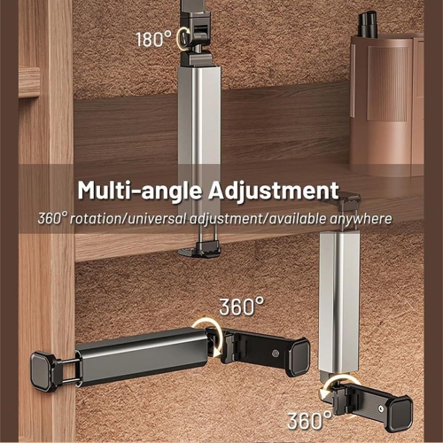 Airplane high-speed rail travel mobile phone holder portable foldable rotating telescopic storage universal flight mobile phone holder 360 degree