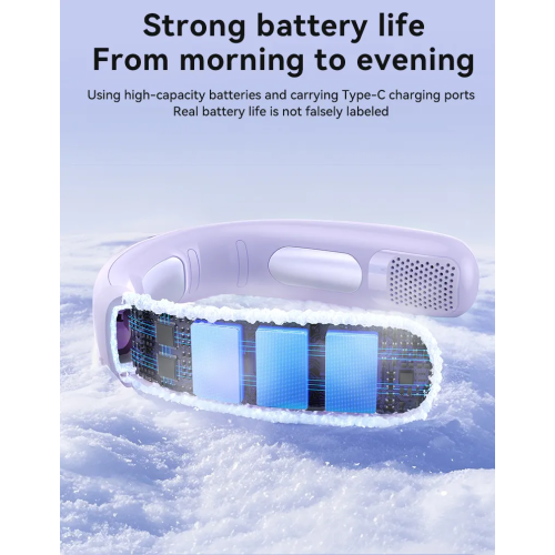 Semiconductor Refrigeration Neck Fan USB Charging Leafless Ice Compress Lazy Outdoor Portable Neck Fan - 4000mAh Portable Neck Fan Five Speed ​​Modes