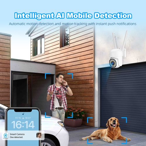 Surveillance camera, smart ball machine wireless WiFi remote mobile phone home monitor 360 HD night vision panoramic outdoor including 64G memory