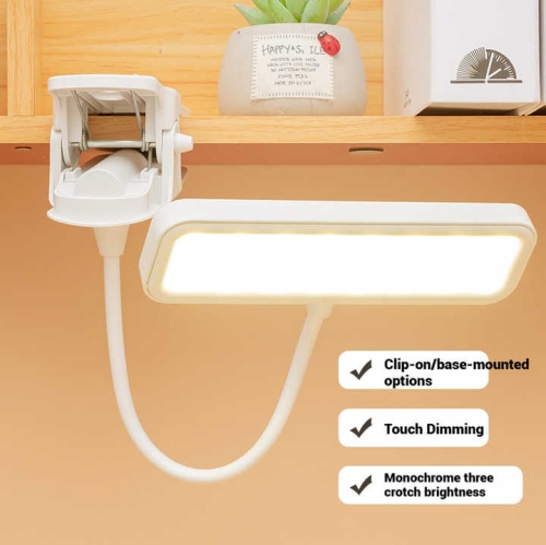 Clip-on desk lamp bedside reading lamp eye protection unlimited brightness three-color temperature LED desk lamp rechargeable night light plug-in