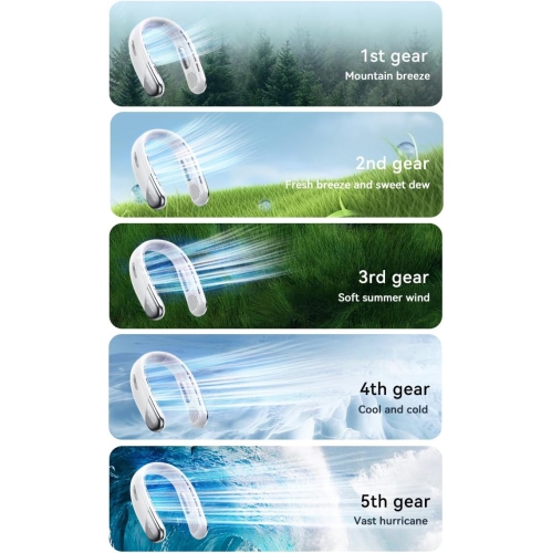 Portable neck fan air conditioning cooling neck fan wearable fan wrapped around the neck charging cooling gift men and women travel essential N25