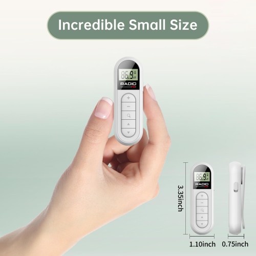FM Radio, Rechargeable Portable Pocket Transistor Radio, Best Reception, LCD Digital Tuning with Backlight, Stereo, Belt Clip for Jogging, Walking