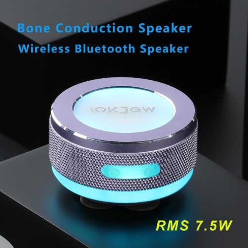 Wireless bone conduction speaker, bluetooth vibration speaker with colorful LED light, portable surface adsorption speaker, portable bone conduction