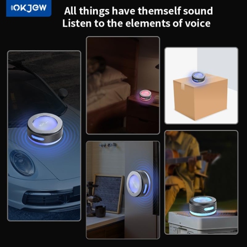 Wireless bone conduction speaker, bluetooth vibration speaker with colorful LED light, portable surface adsorption speaker, portable bone conduction