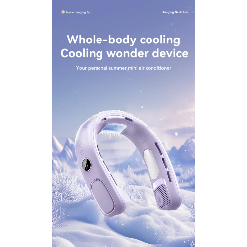 Semiconductor Refrigeration Neck Fan USB Charging Leafless Ice Compress Lazy Outdoor Portable Neck Fan - 4000mAh Portable Neck Fan Five Speed Modes