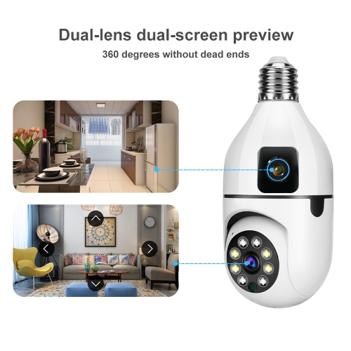 Home network camera, lamp head type monitor, no need for network, mobile phone, remote wireless, high-definition night vision dual lens