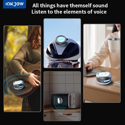 Wireless bone conduction speaker, bluetooth vibration speaker with colorful LED light, portable surface adsorption speaker, portable bone conduction