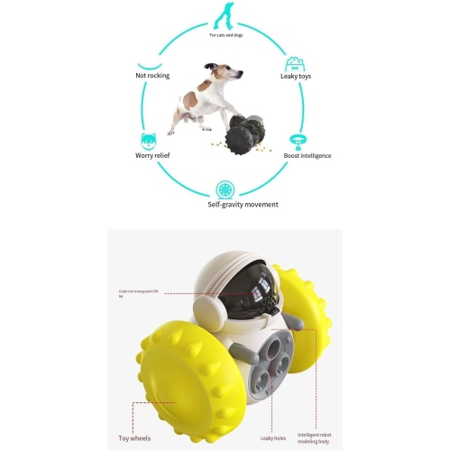 Popular Pet Educational Snacks Tumbler Training Food Storage Balance Car Educational Food Leak-proof Shaking Dog Toy Interactive Dog Toy Food