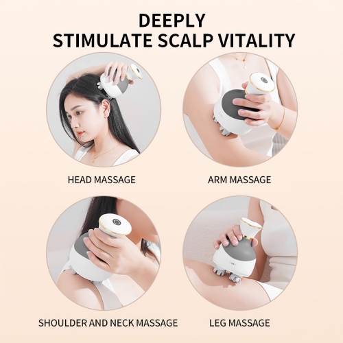 Electric Cordless Hair Scalp Massager with Kneading 84 Massage Nodes, Handheld Portable Head Scratcher Massager for Hair Growth, Deep Clean