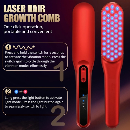 Laser Hair Growth Comb,Red Light Hair Growth Treatment for Men & Women