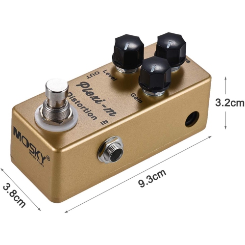 Metal Distortion Guitar Effects - Powerful Dynamic Echo Three-Knob Tone Control Full Metal Portable Body
