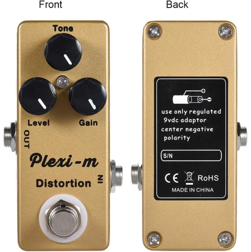 Metal Distortion Guitar Effects - Powerful Dynamic Echo Three-Knob Tone Control Full Metal Portable Body