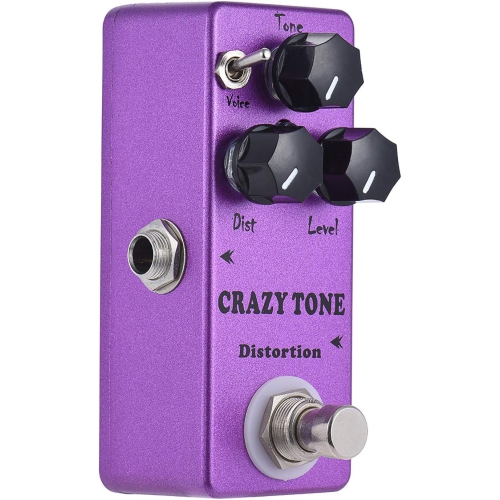 Pédale d'effets de guitare miniature, pédale d'effets de distorsion pour guitare - dérivation véritable portative, idéale pour les prestations, les