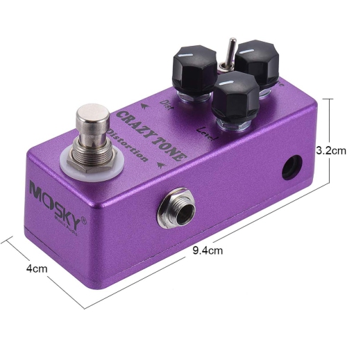 Mini guitar effects pedal, distortion guitar effects pedal - portable true bypass, suitable for live performance/recording/practice