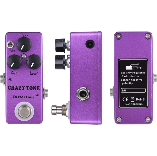 Mini guitar effects pedal, distortion guitar effects pedal - portable true bypass, suitable for live performance/recording/practice