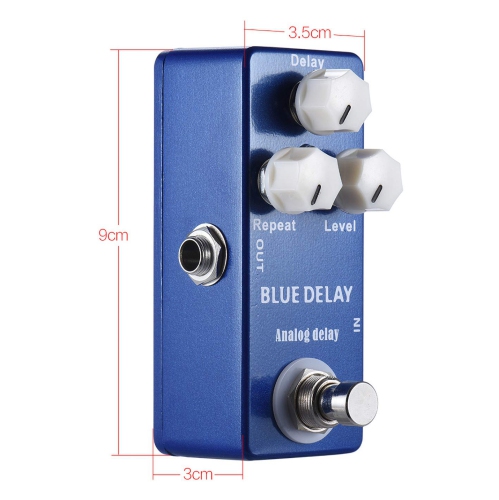 Pure analog delay guitar effects - 25-450ms adjustable, three-knob control, true bypass design