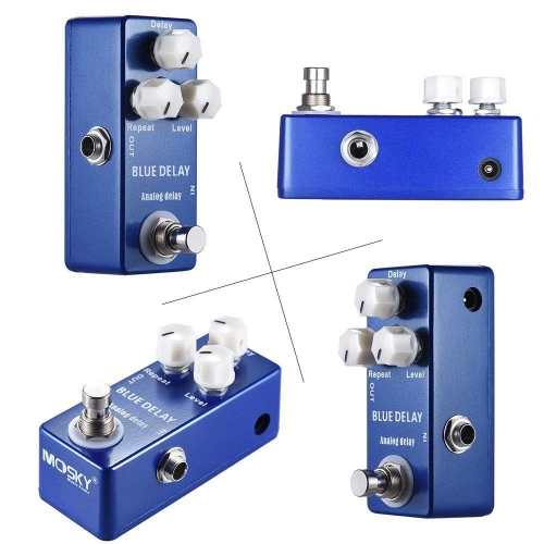 Pure analog delay guitar effects - 25-450ms adjustable, three-knob control, true bypass design