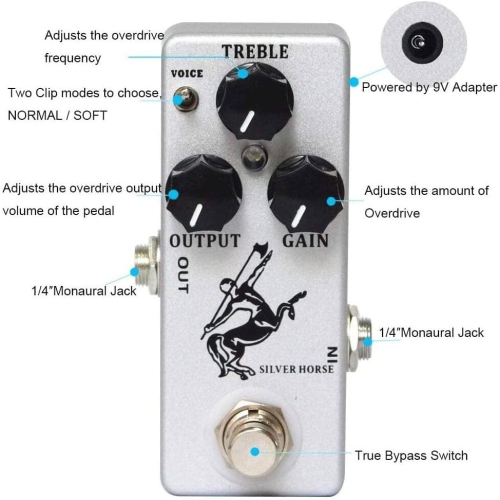 Dual-mode overdrive effector - true bypass lossless sound|three-knob professional tuning|blues/rock/metal all styles conquer