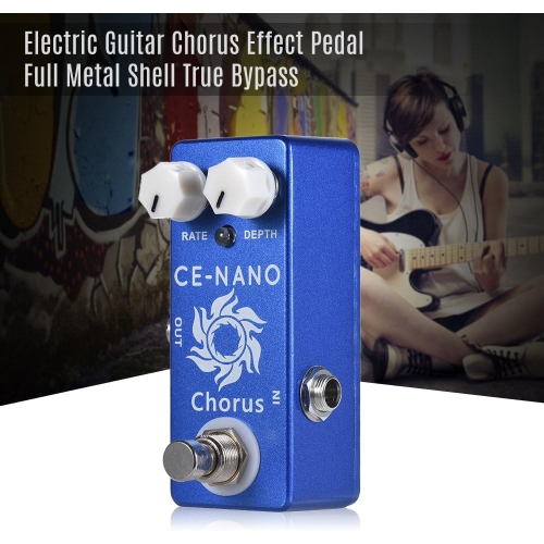 Professional chorus guitar effects pedal - dual knobs for precise adjustment, full metal body, true bypass design