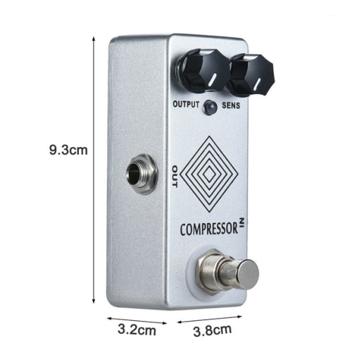 Professional dynamic compression guitar effects pedal - dual knob precision control, full metal body, true bypass design