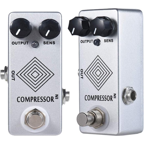Professional dynamic compression guitar effects pedal - dual knob precision control, full metal body, true bypass design