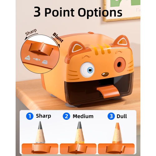 Classroom pencil sharpener, cute plug-in children's pencil sharpener, automatic stop pencil sharpener