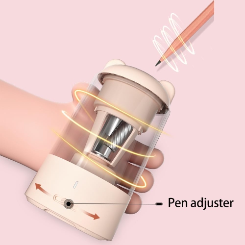 Affûteur électrique, taille-crayon entièrement automatique, taille-crayon rechargeable pour crayons de couleur de 0,255 à 0,315&nbsp;po - Blanc