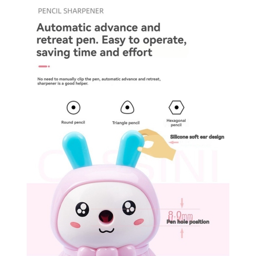 Taille-crayon manuel, taille-crayon à manivelle en forme de lapin de dessin animé, taille-crayon portatif à un trou, idéal pour les fournitures