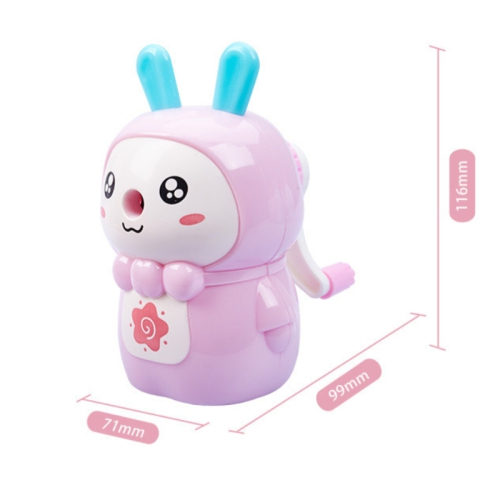 Taille-crayon manuel, taille-crayon à manivelle en forme de lapin de dessin animé, taille-crayon portatif à un trou, idéal pour les fournitures