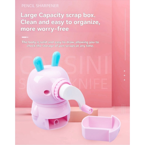 Taille-crayon manuel, taille-crayon à manivelle en forme de lapin de dessin animé, taille-crayon portatif à un trou, idéal pour les fournitures