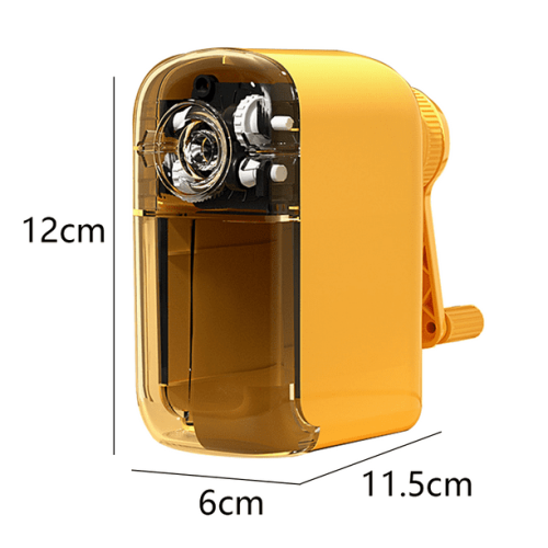 Taille-crayon manuel pour les étudiants en arts, taille-crayon à 5 vitesses à manivelle pour le dessin - jaune