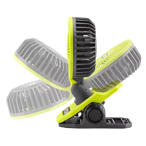 RYOBI USB Lithium Clamp Fan Kit - Includes 2.0 Ah USB Battery and Charging Cable